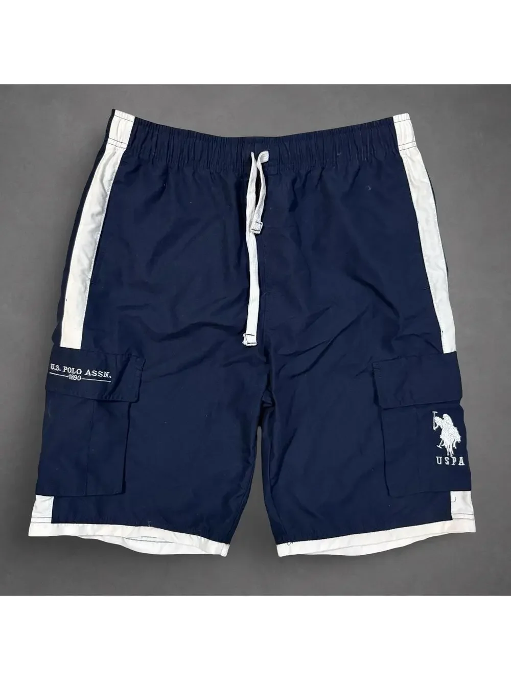 U.S. Polo Assn. Navy Cargo Swim Shorts Size Medium